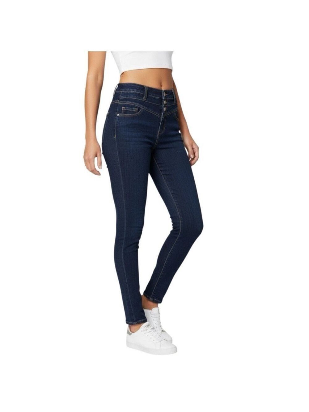 Bongo Y2K High Rise Skinny Jeans Triple Button Dark Wash Women’s 4 / Juniors 5